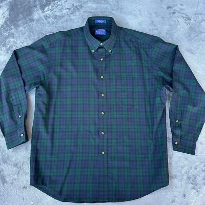 Sir Pendleton Shirt Mens Large Plaid Blackwatch Tartan Worsted Wool Button Down - Image 1 of 4