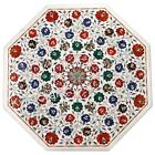 Antique Design Inlay Work Dining Table Top White Marble Patio Center Table