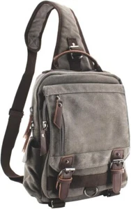Canvas Shoulder Backpack Travel Rucksack Sling Bag Cross Body Messenger Bag,1803 - Picture 1 of 5