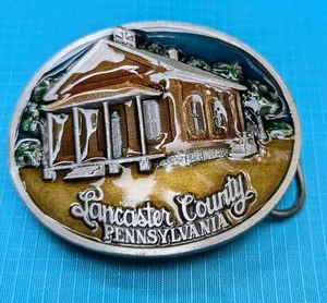 Vintage 1991 Lancaster County PA Gürtelschnalle North Star School - Bild 1 von 2