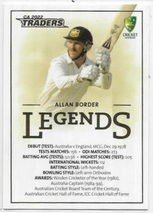 2022/ 23 Cricket Traders Legend Case Card (CCL5) Alan BORDER 40/50 - Picture 1 of 1