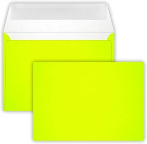 25 - Briefumschläge C6 DIN (114-162 cm) - Neon Gelb, mit Abziehstreifen - Bild 1 von 4
