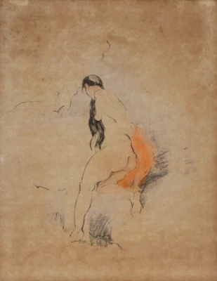 Lene SCHNEIDER-KAINER Weiblicher Akt Lithographie handkoloriert 1920 female nude - Bild 1 von 4