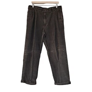 VTG Eddie Bauer Pants Men 38x30 Brown Corduroy Wide Leg Loose Baggy Cords Y2K - Picture 1 of 9
