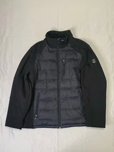 Calvin Klein Men Jacket XL Black Hybrid Puffer Softshell Full Zip - Picture 1 of 9