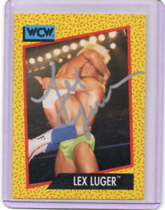 LEX LUGER 1991 IMPEL WCW AUTOGRAPH CARD HAND SIGNED RARE! WCW SUPERSTAR
