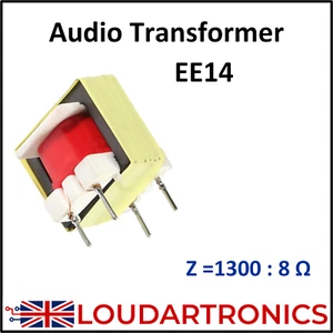 EE14 Low Power Audio Output Matching Transformer 1300:8 Ohms - Picture 1 of 1