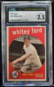 1959 Topps WHITEY FORD card #430 New York Yankees CSG graded GOOD+ 2.5 HOF
