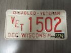 1979 Wisconsin Disabled Veteran license plate