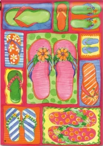 Chanclas Tropical Playa Divertida Bienvenida Casa Estándar Bandera 40X28 Pulgadas - Imagen 1 de 1