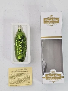Kringle Glass By Kurt S. Adler Hand Blown Glass Pickle Ornament 4” NEW - Picture 1 of 10