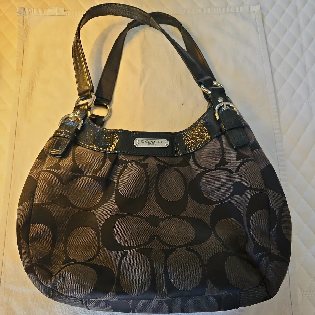 Coach Black Signature Hobo Bag for sale - eBay