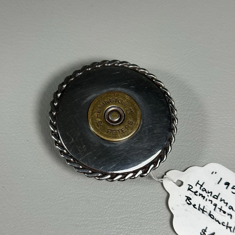Hebilla de cinturón Remington 12 GA 1952 hecha a mano Foto 1 de 4