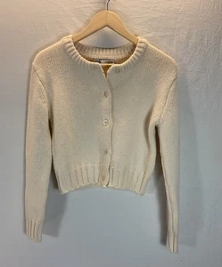 NEU Zara Creme Zopfmuster Cropped Wollmischung Cardigan Pullover Kastig Gr. M - Bild 1 von 8