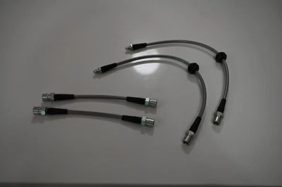 Juego de líneas de freno trenzadas de acero para Porsche 944 Techna-Fit, delanteras y traseras Foto 1 de 4