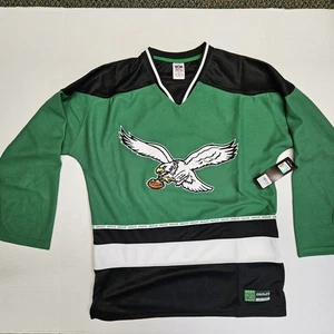 NFL Philadelphia Eagles Kelly Green LS Pullover Hockey Jersey / Men's Large - Picture 1 of 4