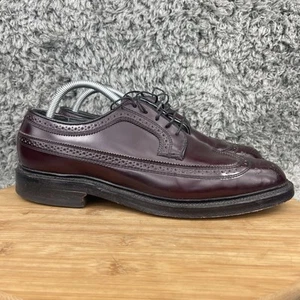 Vintage DuPoint Corfam Wingtip Oxfords Burgundy Dress Shoes Size 9 Etonic Preppy - Picture 1 of 11