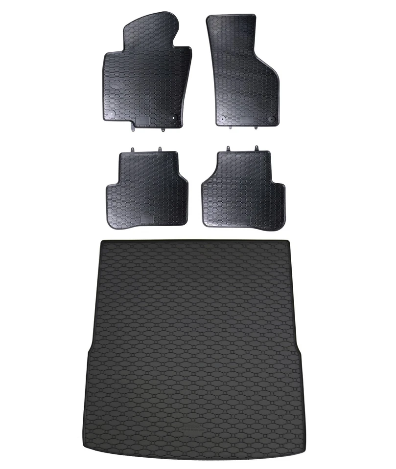 GEYER & HOSAJA, RIGUM Fußmatten Kofferraumwanne für VW Passat 3C Variant 2005-14 im Set Gummi Matten