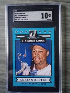 2015 Donruss #28 Adrian Beltre Diamond Kings heiß aus der Presse SGC GM 10  - Bild 1 von 5