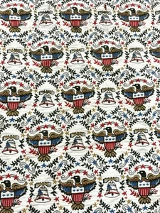 Vtg Federal Eagle Liberty Bell Quilt Coverlet Bedspread 1776 Patriotic 97x78 - Picture 1 of 8