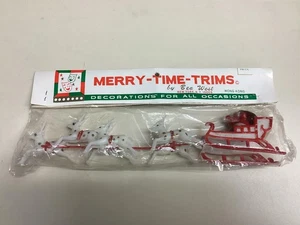 Trineo de Papá Noel de plástico Bea West Hong Kong de colección Merry-Time-Trims reno - Imagen 1 de 10