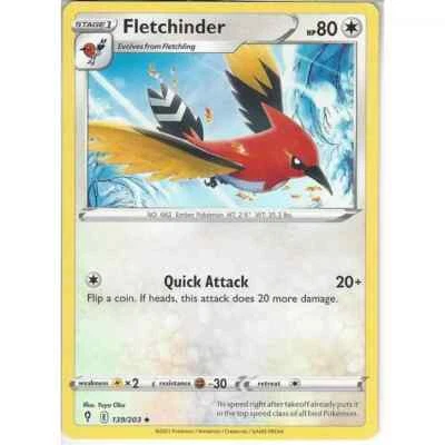 139/203 Fletchinder | Uncommon | Pokemon Trading Card SWSH07 Evolving Skies TCG - Image 1 of 2