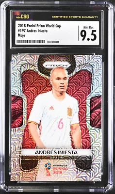 2018 Prizm World Cup Andres Iniesta Silver Mojo Prizm Refractor Spain CSG 9.5 🔥 - Image 1 of 2