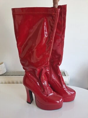 Para mujeres Elegante Vestido Sexy GoGo Botas Altas a la Rodilla Genial Años 60 Años 70 Fiesta Talla 7 Foto 1 de 3
