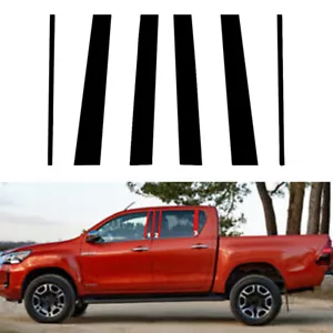 Fit For Toyota Hilux 2015-2021 6pcs/set Glossy Black Pillar Posts Door Trim - Foto 1 di 12