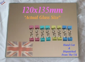 120 x 135mm Mirror Glass Plate For Heated 3D Printer Bed W Clips Wanhoo i3 Mini - Picture 1 of 1