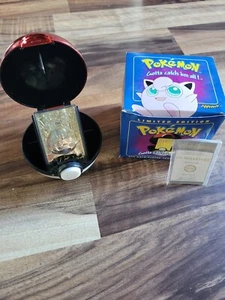 1999 Pokemon Jigglypuff 23K Gold-Plated Trading Card/W COA and Pokeball Case MIB - Picture 1 of 9