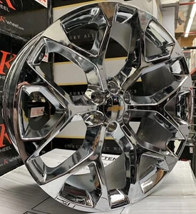 28” CHEVY TAHOE SILVERADO SNOWFLAKE CHROME WHEELS SIERRA YUKON ESCALADE RIMS NEW - Picture 1 of 7
