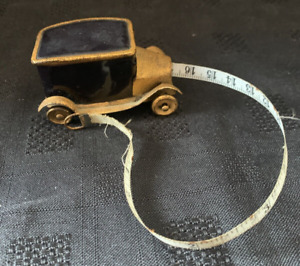 Antique Figural German Tin Plate Car Tape Measure Sewing Rare  #2