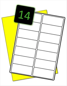 Hojas amarillas A4 14 etiquetas de impresora adhesiva de color para impresoras láser y de inyección de tinta - Imagen 1 de 1
