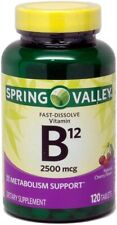 Spring Valley Sublingual B12, Cherry Flavor, 2500 mcg, 120 ct Microlozenges