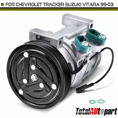 AC Compressor with Clutch for Chevy Tracker Suzuki Vitara 1999-2003 L4 1.6L 2.0L - Image 1 of 4