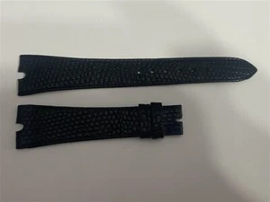 VINTAGE 1970'S NOS 20MM FAVRE-LEUBA BLACK LIZARD BAND STRAP - Picture 1 of 3