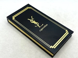 Auth Yves Saint Laurent YSL Novelty Plastic Cigarette Case Holder Black and Gold - Picture 1 of 10