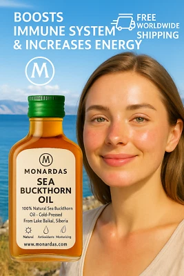 Aceite de espino cerval de mar orgánico - prensado en frío | origen Baikal | piel + energía + bienestar Foto 1 de 4