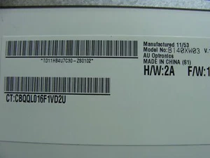 Repuesto de pantalla LCD brillante AUO B140XW03 V.1 HD 1366x768 14.0" NUEVO - Imagen 1 de 8