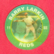 1991 SCORE (BB) Barry Larkin LP 7/11 SLURPEE SUPERSTAR ACTION COIN CARD #10 HOF