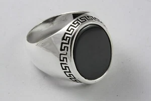 HERRENRING ONYX SIEGELRING BIKER SILBERRING ECHT 925 SILBER / 456 - Bild 1 von 4