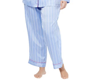 Pantalones de pijama Charter Club azul sedoso estampado a rayas XXL, XXXL - Imagen 1 de 1
