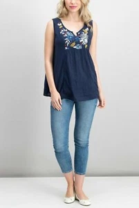 Style & Co Women's Embroidered Front Yoke Sleeveless Tops, - Picture 1 of 8