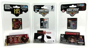 SET/3 Worlds Smallest Micro CHUCKY,HELLBOY,MICHAEL MEYERS Halloween Horror Movie - Picture 1 of 13