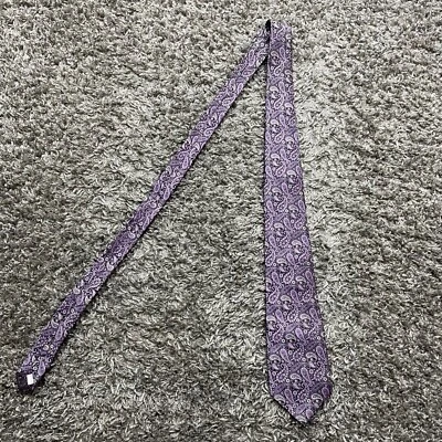 Corbata Birmania Bibas 100 % seda para hombre patrón de cachemira púrpura Foto 1 de 4