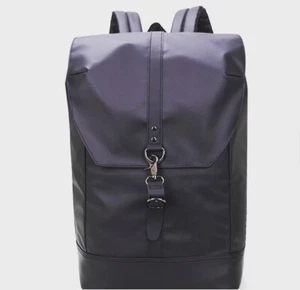 🔴 Black Leather Backpack In Large XL - Picture 1 of 4