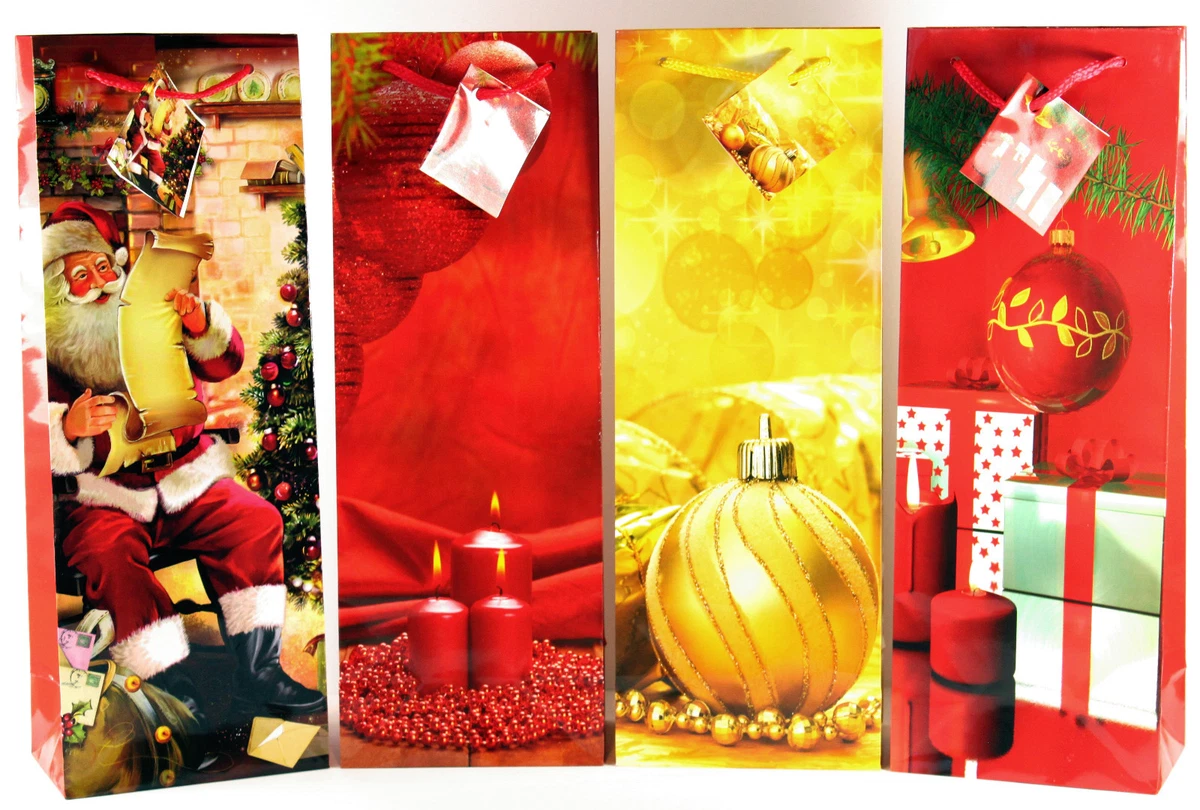 Hallmark Flaschenbeutel Mit Kordelzug – Weinrot, 3er Set Für Weihnachtsgeschenke