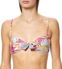 Hurley Damen Palm Paradise Knotted Bandeau Badetop Schwimmtop Rosa Multi L