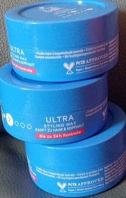 3x 75ml taft Ultra Wax styling wachs Struktur ultra starker Halt 24h Kontrolle - Bild 1 von 2